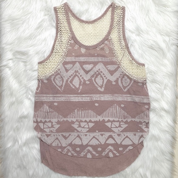 SOLD-Free People Crochet & Ribbed Geo Tank Top - Picture 5 of 8